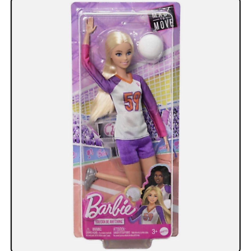 NIB Barbie Made to Move Career Volleyball Player Doll Toy New with Box